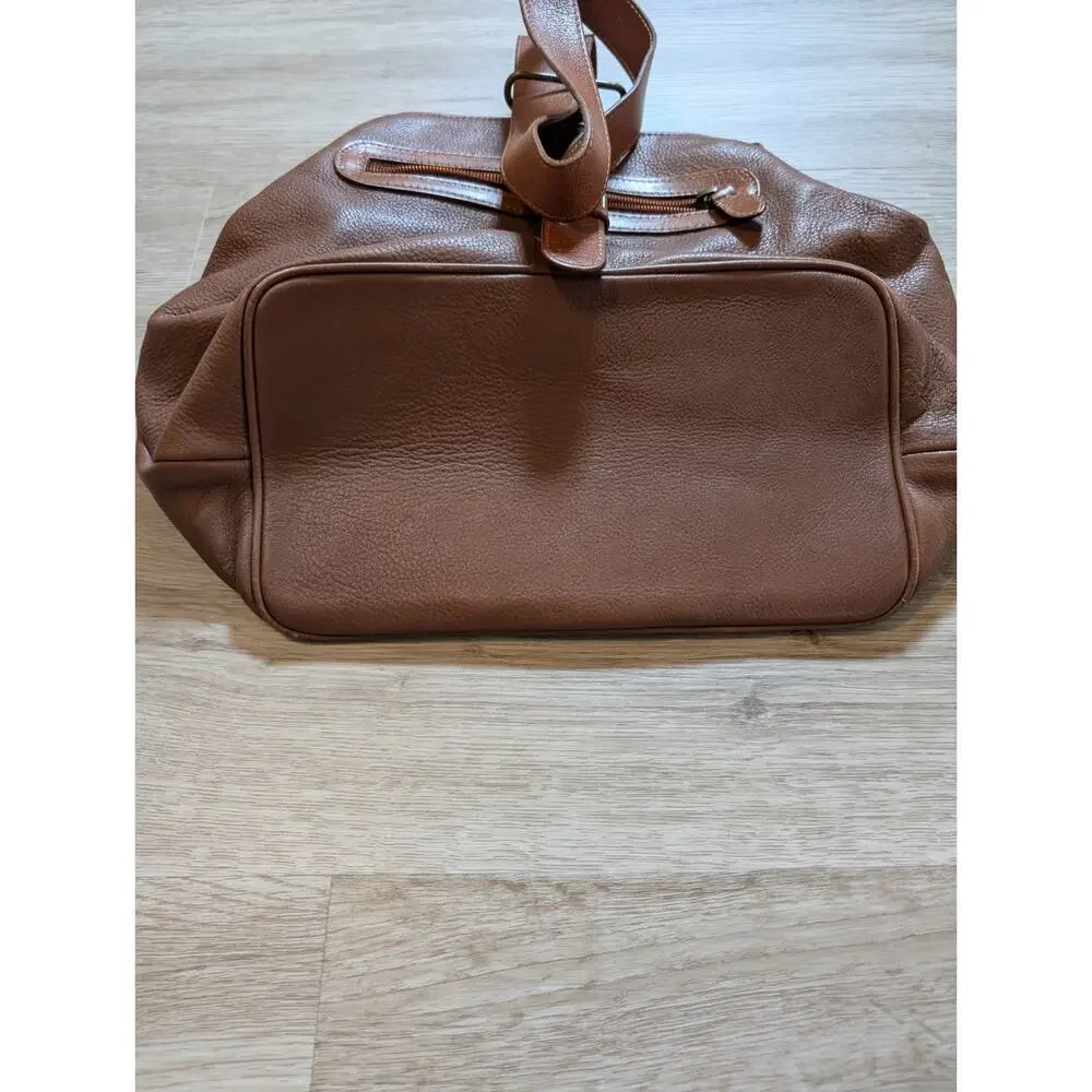 Liz Claiborne Brown Leather Hobo Shoulder Bag Slouchy Pebbled Adjustable Strap